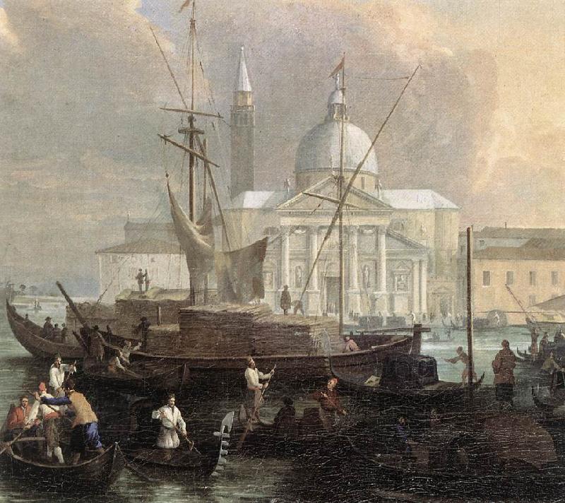 CARLEVARIS, Luca The Sea Custom House with San Giorgio Maggiore (detail) fg oil painting picture